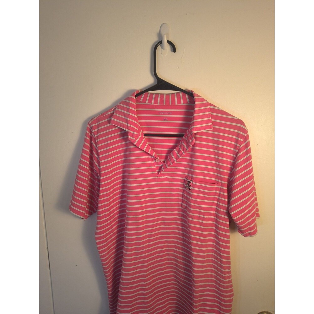 B Draddy Caz Golf Polo Shirt Mens M Oyster Harbors Windmill Pocket Pink...